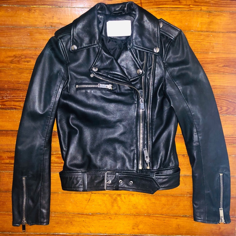Zara genuine leather jacket